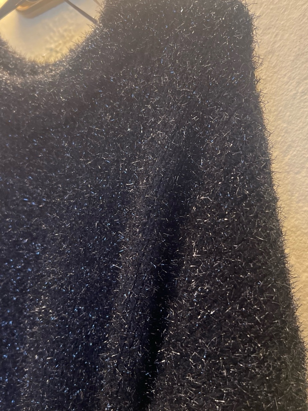 H&M Black Sparkle Fuzzy Crew Neck Sweater/ Sweater Dress